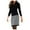 Black, variant on Women's Fashion Houndstooth Stitching Long Sleeve V-Neck Dress