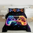 thumbnail image 2 of Homewish Colorful Game Console Bedding Comforter Set,Gamer Gaming Twin Comforter Sets,Multicolor Starry Sky Bedding Set For Boys,Breathable Bedroom Decorative Reversible,2pcs, 2 of 8