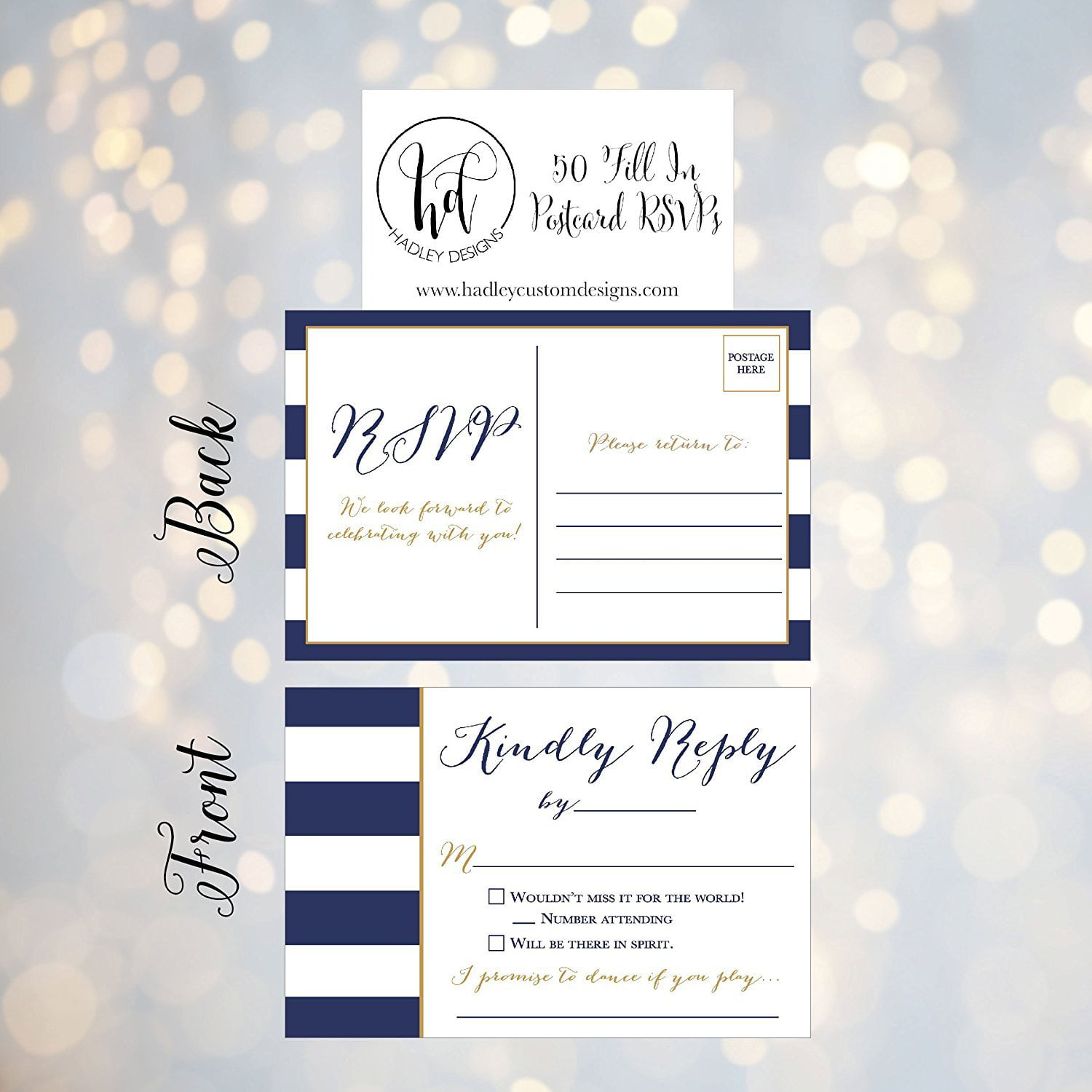 RSVP Postcards engagement PRINTED Announcement cards personalized wedding RSVP Bridal shower