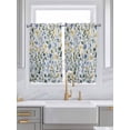 thumbnail image 2 of Tier Curtains 45 Inches Long, Blue Yellow Floral Spring Window Treatment Curtain Drapes, Summer Pastoral Botanical Green Window Half Privacy Curtains for Bedroom Bathroom, 42"x45", 2 Panels, 2 of 7