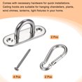 thumbnail image 4 of Unique Bargains Ceiling Hooks 304 Stainless Steel 60x20mm Oval Plate U Shape Hooks 2Pack, 4 of 5
