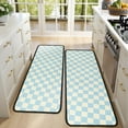 thumbnail image 4 of Kitchen Rugs Sets Of 2,Light Blue and Cream Checkered Pattern Anti Fatigue Kitchen Mat Rugs Non Slip Washable,Decorative Kitchen Floor Mats for Kitchen,Sink,Laundry,17"x47"+17"x47", 4 of 5