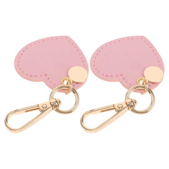 Raindrops 2pcs Heart Pu Leather Keychain Set Bag Purse Backpack Decor Decorative Keychain Heart Pendant Decoration Keychain Pendants Bag Hanging Decor