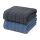 thumbnail image 2 of Juego de toallas baño completo grande 100% algodón 140x70cm  Malubero Azul, gris, 2 of 3