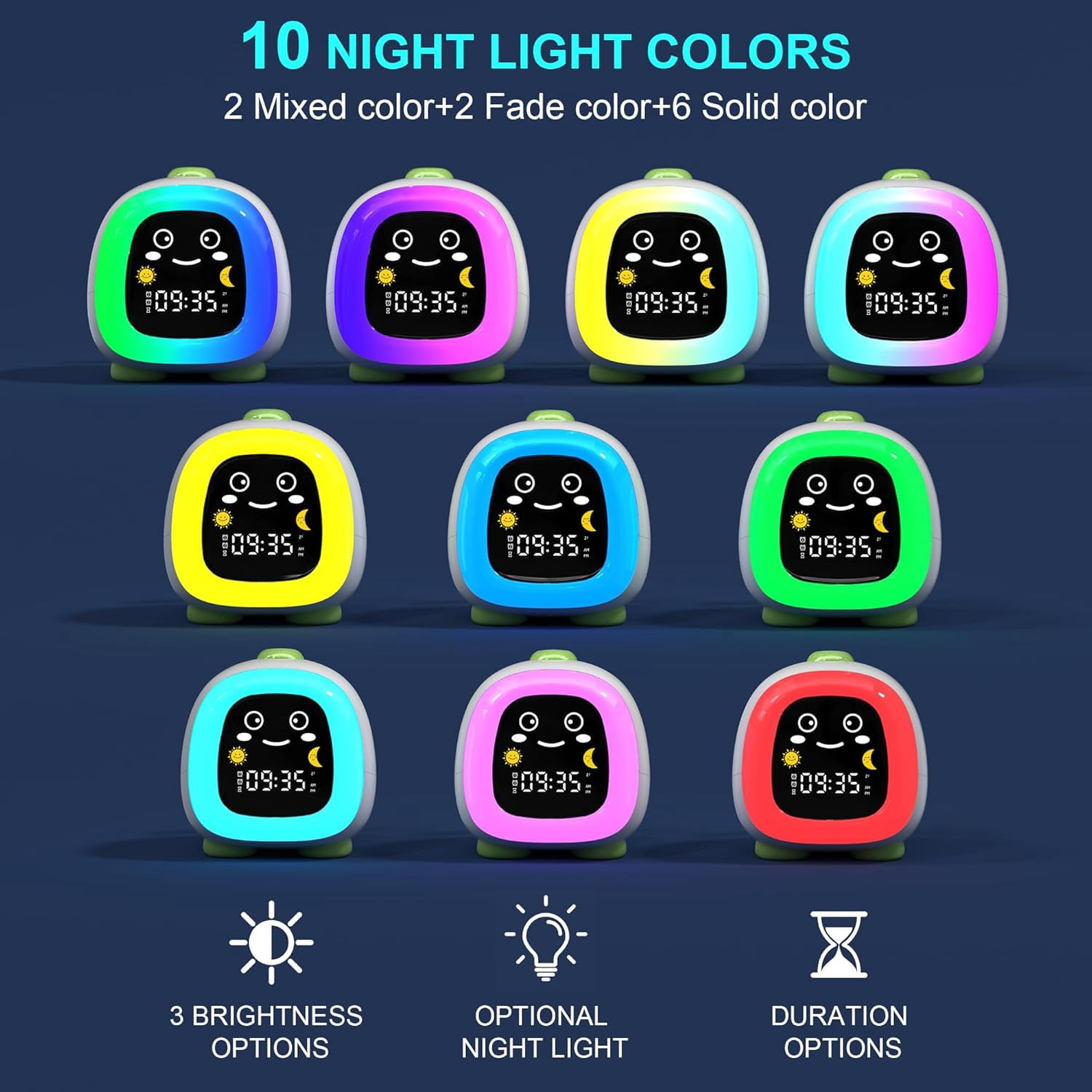 Kids Alarm Clock with OK to Wake Light, Sleep Training Clock with Cute Dinosaur Night Light for Bedroom, Toddler Stay-in-Bed Clock, Birthday Gift for Boys and Girls