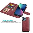 thumbnail image 4 of Wallet Phone Cases for iPhone 13 Pro / 13 Mini / 13 Pro Max, Njjex PU Leather [Wrist Straps] [RFID Blocking 3 Card Slots 3] Flip Folio Wallet Case Cover -Wine Red, 4 of 8