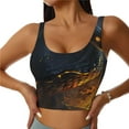 thumbnail image 2 of Lsque Glowing Snake Dark Forest Printed Women'S Sports Bra, Compression, Moisture Wicking, High-Impact Sports Bra For Women,Supportive sports bra-XX-Large, 2 of 9