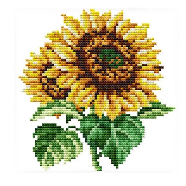 Kit Punto Cruz Juego Flores Estampadas 14 Quilates Bordado Artesanal Moderna para El