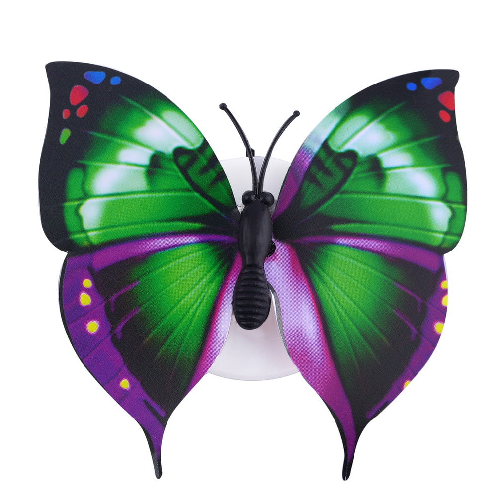 1pc Colors Lovely Changing Beautiful Cute ABS Butterfly LED Night Light Lamp act 