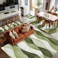 thumbnail image 5 of 3x5Ft Area Rugs Sage Green Stripes Non-Skid Rubber Backing Large Rectangle Rugs - Living Room Bedroom Home Office, Retro Farmhouse Abstract Ripple Indoor Floor Mat Carpets Washable Rug, 5 of 9