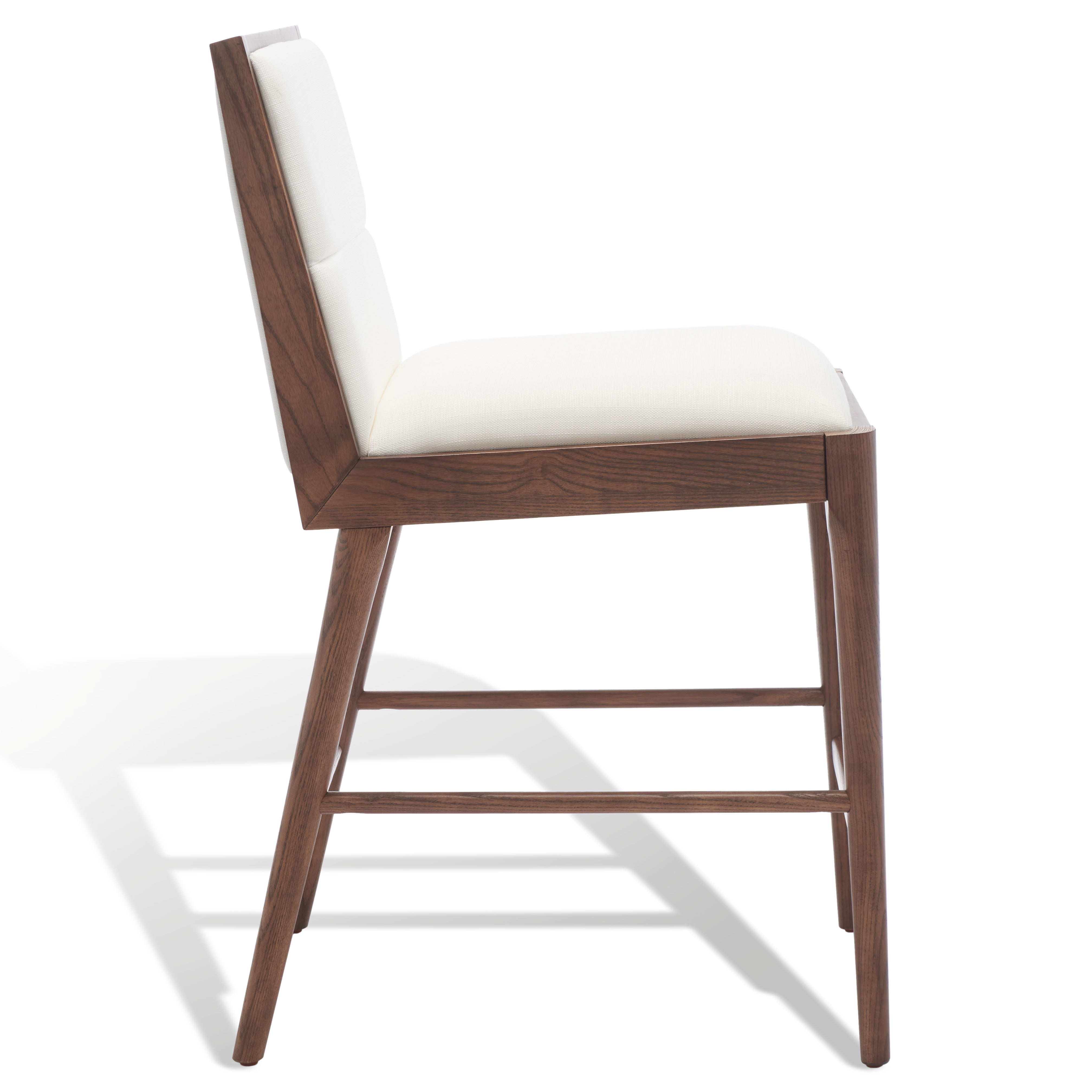 SAFAVIEH Couture Laycee Square Mid Back Bar Stool, Walnut/White (Set of 2)