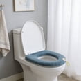 thumbnail image 6 of Thickened Heated Toilet Seat Cushion with Carrying Handle, Removable, Winter Warmth, Anti-Skid, Easy to Clean, Universal Fit for U/V/O/Shaped Toilets Navy, 6 of 7