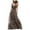 Brown, variant on Halter Dress Sexy Womens Sexy Fashion Leopard Print V-neck Halter Temperament Dress