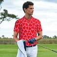 thumbnail image 3 of Balery Love Heart Camisa Polo de Hombre con Estampado, de Manga Corta y Tejido Medio, Camisa Tipo Golf Polo-4X-Large, 3 of 6