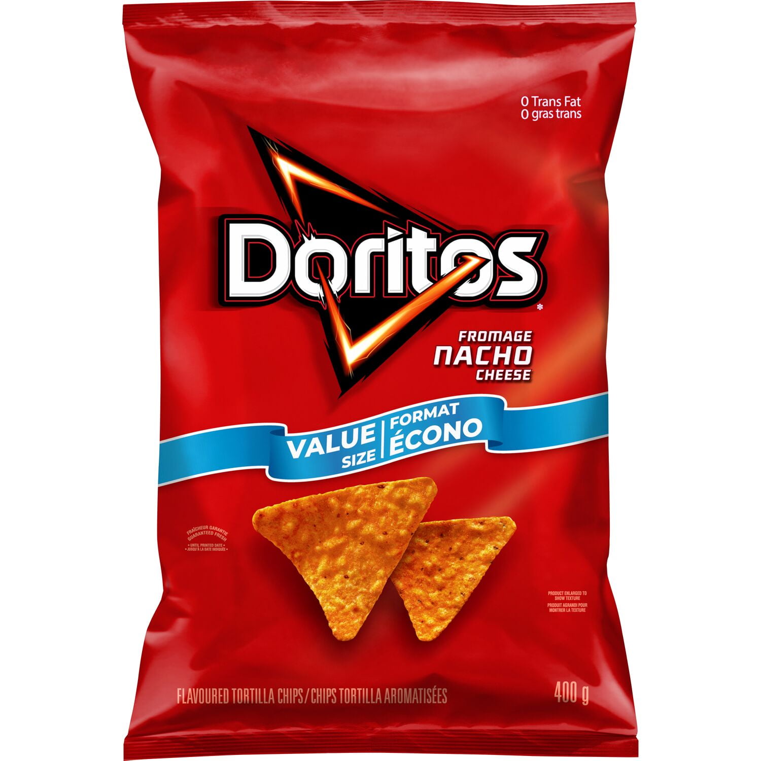 Doritos Nacho Cheese flavoured Tortilla Chips Value Size, 400 g.