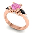 thumbnail image 2 of Diamond-Capitals 2.50 Carat Round Cut Pink Sapphire & Black Onyx Gemstone Unique Engagement Ring for her Solid 14K Rose Gold Size 3, 2 of 8