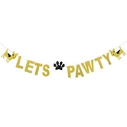 NUOLUX 1pc LETS PAWTY Banner Garland Pet Themed Banner Dog Banner Pet Party Supplies