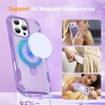 thumbnail image 2 of Designed for iPhone 16 Pro Case with Magnetic Invisible Stand [Military Drop Protection] [Compatible with MagSafe] Shockproof Slim Dual Layer Rugged Phone Case For iPhone 16 Pro,Purple, 2 of 7
