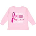 thumbnail image 3 of Inktastic Breast Cancer Awareness We Wear Pink in October Girls Long Sleeve Toddler T-Shirt, 3 of 5