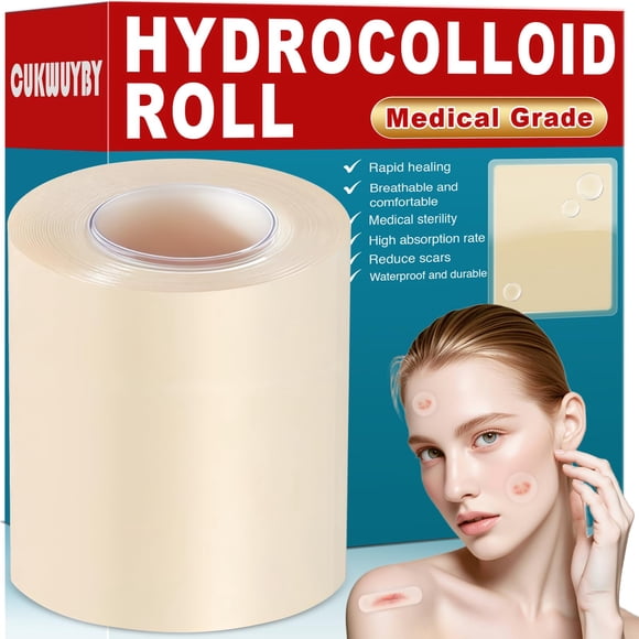 Rollo de hidrocoloide para el cuidado de heridas CUKWUYBY, impermeable, 2 cm x 2 m