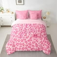 thumbnail image 2 of Homewish Kawaii Initial A Letter Bedding Comforter Set 7pcs, Pink Leopard Cheetah Print King Bedding Sets, Teens Kids Girls Women Reversible Bed Sheets, Lightweight Room Decor, 2 of 7