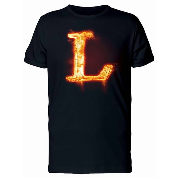 Fiery Font Letter L Tee Men's -Image by Shutterstock
