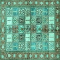 thumbnail image 1 of Ahgly Company Machine Washable Indoor Square Persian Turquoise Blue Traditional Area Rugs, 8' Square, 1 of 4