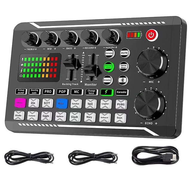 Mezclador de audio PENGJJMXG interfaz de audio con efectos de mezclador de DJ y cambiador de voz podcast Pro