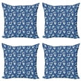 thumbnail image 1 of Ambesonne Blue Throw Pillow Cover 4 Pack, Geometrical Abstract Ice, 24", Blue White, 1 of 2