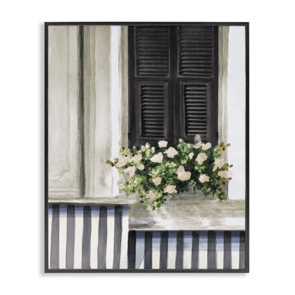 Stupell Industries Transitional Window Flower Bouquet Black Framed Giclee Art, 24 x 30, by Lanie Loreth