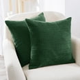 thumbnail image 4 of Deconovo Decorative Throw Pillow Cover Set of 2 Solid Cushion Covers Corduroy Pillowcase for Chair Bench Dark Green 16 x 16 inch, 4 of 6