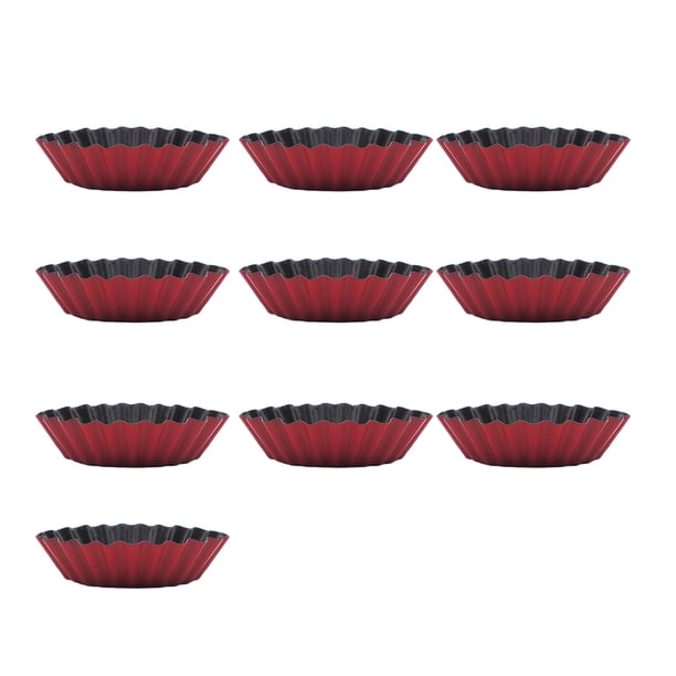 Bewildely Molde para tarta de huevo de acero al carbono de 10 piezas Herramientas y accesorios para hornear Tipo 8 Bewildely HA084528-08
