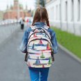 thumbnail image 6 of FORMRS Kids School Backpack Elementary Student Unisex Travel Bookbag with Reflective Stripes, Hand Drawn Sailboats, 6 of 7