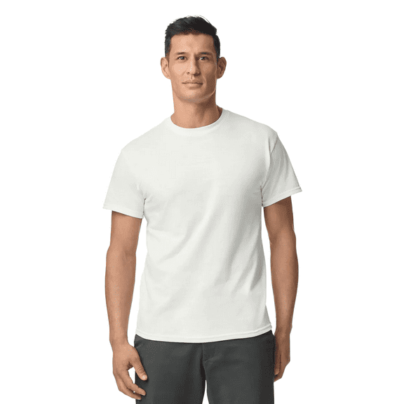 Gildan Dryblend T-Shirt, Men's Short Sleeve Crewneck Blank Tee for Arts and Crafts, White, S
