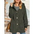 thumbnail image 4 of Warm Fleece Jackets for Women, Fuzzy Hooded Casual Coats Cardigan Sweaters Outerwear with Pockets Gray S, 4 of 8