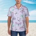 thumbnail image 4 of Kll Men'S Hawaiian Shirt Short Sleeve Button Down Beach Shirts-Purple Butterfly, 4 of 8