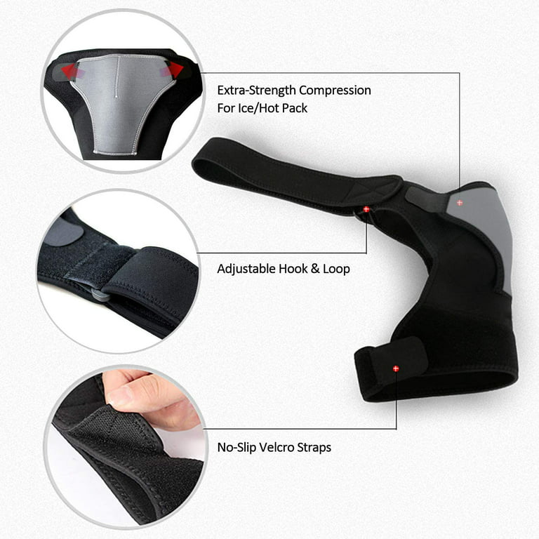 Wisremt Shoulder Support Shoulder Pain Ice Pack Shoulder Compression Sleeve  Male Female Shoulder Brace With Pressure Pad Hot