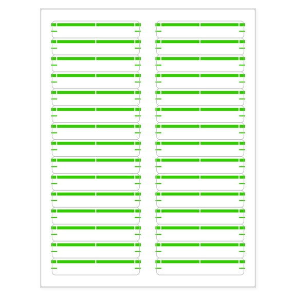 Green File Folder Labels 2/3" x 3-7/16" for Inkjet or Laser Printers