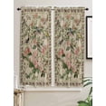 thumbnail image 5 of Beige Spring Floral Bathroom Window Curtain, Elegant Pastoral Flowers Birds Watercolor Light Filtering Coffee Kitchen Curtains, Bedroom Living Room Curtains 2 Panel 84"x63", 5 of 6