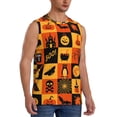 thumbnail image 2 of Easygdp Halloween Banner Symbols Men's Breathable Tank Tops Sleeveless Sporty T Shirts for Basketball, Mountaineering, Bodybuilding -Medium, 2 of 8