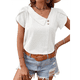 thumbnail image 1 of Blusas de para Mujer, Blusas Informales con Cuello para Negocios, Blusas con Mangas Abullonadas, Ropa de Trabajo Holgada de Verano. XL, 1 of 8