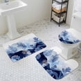 thumbnail image 3 of Summer Ocean Corals Bathroom Rugs Set Nautical Coastal Abstract Watercolor Blue Sea Wave Non Slip Absorbent Bath Mats 3 Piece Set with Bathroom Rug, U-Shaped Floor Mat, Toilet Seat Cover Small Size, 3 of 9