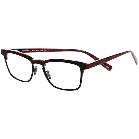 EYEBOBS-3158 WIN WIN 00 Rectangle Reading Glasses Black/Red Marble  3.50