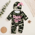 thumbnail image 4 of Mnyotv Daddy's Baby Girls Embroidered Romper Long Sleeve Jumpsuits with Bow Infants Hats Newborn Clothes Size 18M, 4 of 7