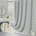 thumbnail image 1 of Shower Curtain, Bohemian Farmside Striped Linen Shower Curtain Set With Tassel, Water Repellent Vintage Countries Cloth, Bohemian Heavy Duty, Bohemian Vintage, Countries Decor, Linen Fabric,, 1 of 6