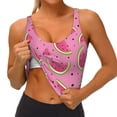 thumbnail image 4 of Vsdgher Watermelon Print Women Sleeveless Athletic Tank Top Built-in Bra Camisole Sports Vest for Yoga Running Fitness Exercise with Removable Pads, 4 of 8