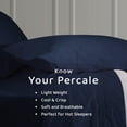 thumbnail image 3 of Loomsnest 4 Piece Full Size Bed Sheets Set, Cool & Crisp Percale, 100% Cotton Sheets, Deep Pockets, Navy, 3 of 9