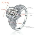 thumbnail image 3 of Radiant Cut Moissanite Ring 3CT Grand Center Stone 925 Sterling Silver Moissanite Engagement Rings Bridal for Women with Certificate, 3 of 12