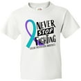 thumbnail image 3 of Inktastic Never Stop Fighting Suicide Prevention Awareness Ribbon Youth T-Shirt, 3 of 5