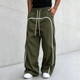 thumbnail image 6 of USNSM Men's Drawstring Elastic Waist Sports Pants Wide Leg Loose Trousers Soft Cozy Breathable Lightweight Casual Business Daily Wear Green M, 6 of 6
